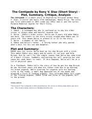the centipede by rony v. diaz summary|Summary Of The Centipede .